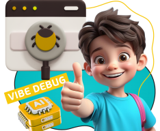 Тестирование & Vibe Debug. Охотники за багами - КИБЕРшкола программирования для детей, компьютерные курсы для школьников, начинающих и подростков - KIBERone г. Ейск